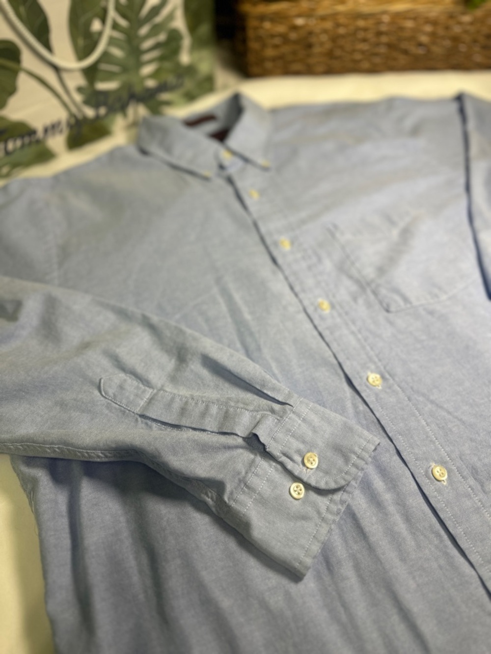 Chaps Ralph Lauren Classic Light Blue Button-Down Men's Shirt- 17in 34/35